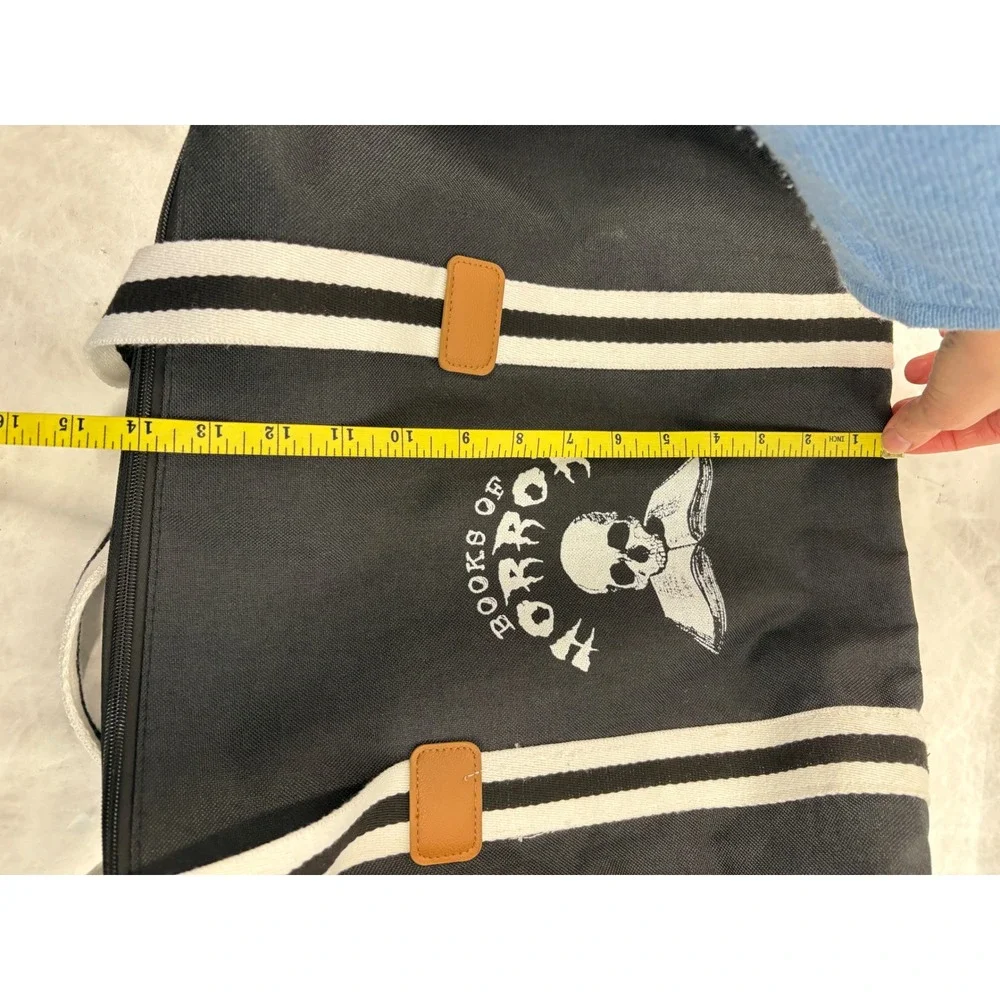Hit Books of Horror Black Canvas Duffel Bag Skull Graphic Gym Travel‎ Bag